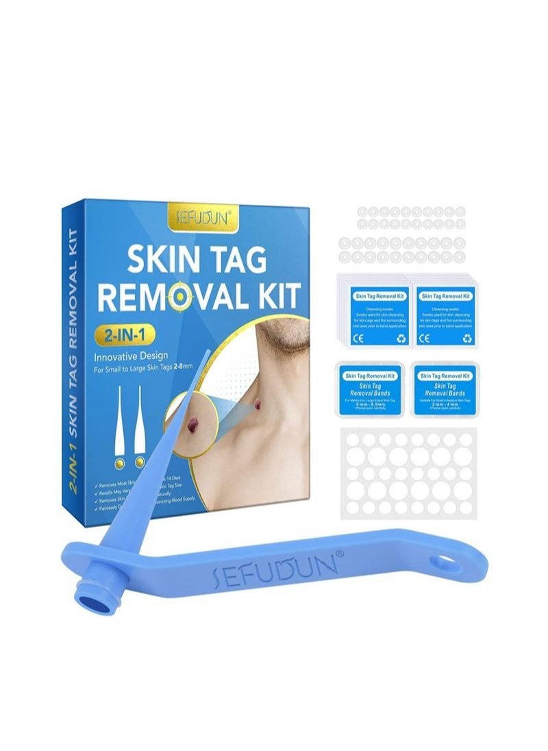 Sefudun - 2 In 1 Design Skin Tag Removal Kit Double Sided Design Safe for All Kind Of Skin Tags For Small to Medium 2mm to 4mm Bands For Medium to Large 5mm to 8mm Bands Unisex - Image 1