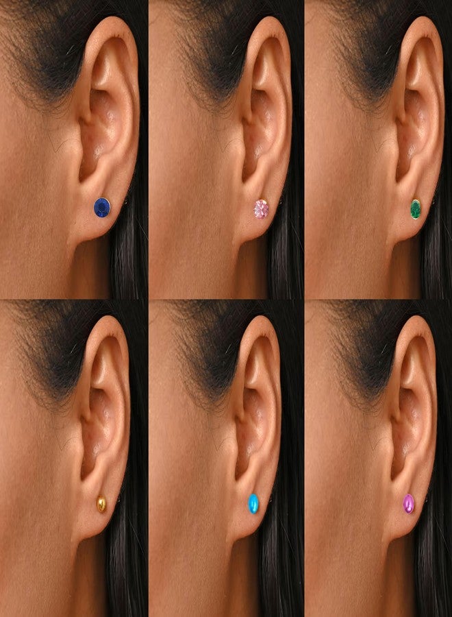 Shivarth Latest Trendy Pearl & Stone Crystal Multicolor Round Small Stud Earring for Women & Girls Artifical Jewelry Fancy Stylish Kaan ke Tops Korean Western Earring for Gift Set of 12Pairs - Image 2