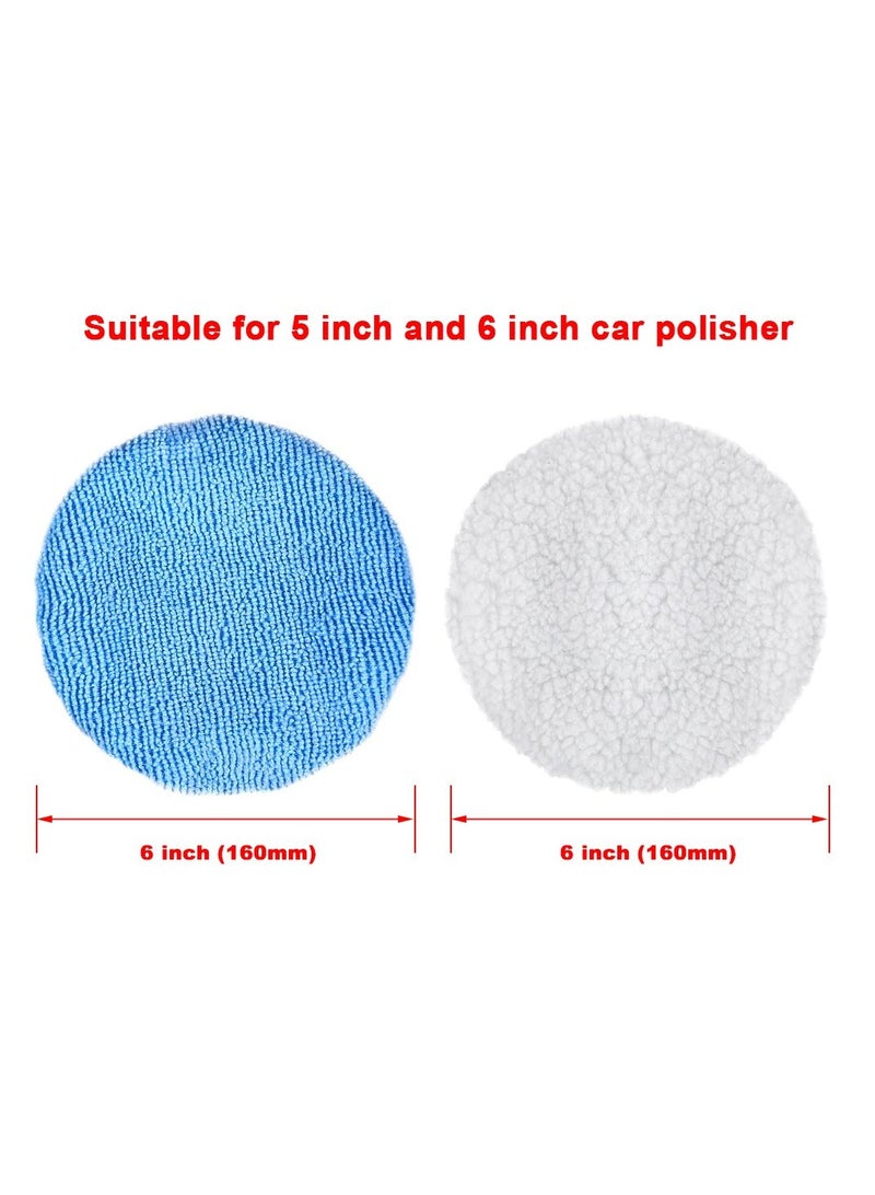 SYOSI 12 Packs Car Polisher Pad Bonnets 5 to 6 Inch with 10 Packs Microfiber Car Polishing Bonnets and 2 Packs Waxing Bonnet for Car Polisher  - Image 3