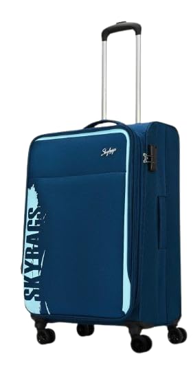 Skybags Spring 8-Wheel Hardside Trolley Bag | Anti-Theft Zipper | 3-Digit Lock | 5 Year Warranty | (Blue, Small (55 cm)) - Image 1