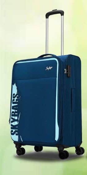 Skybags Spring 8-Wheel Hardside Trolley Bag | Anti-Theft Zipper | 3-Digit Lock | 5 Year Warranty | (Blue, Small (55 cm)) - Image 2