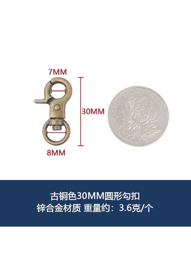 Wholesale Spring Clasp Lobster Claw for DIY Bag Bronze 30mm round clasp one 