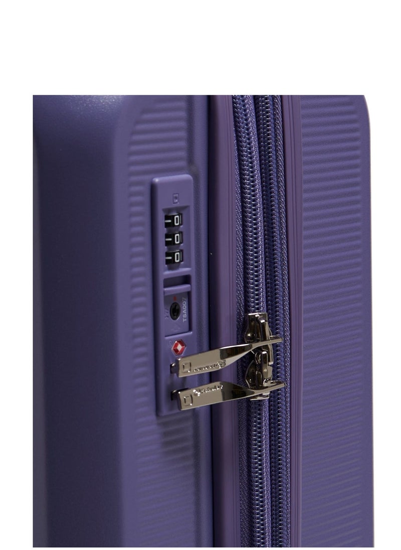 Echolac - Sense 56cm Hardcase Expandable 4 Double Wheel Cabin Luggage Trolley Purple - Image 1