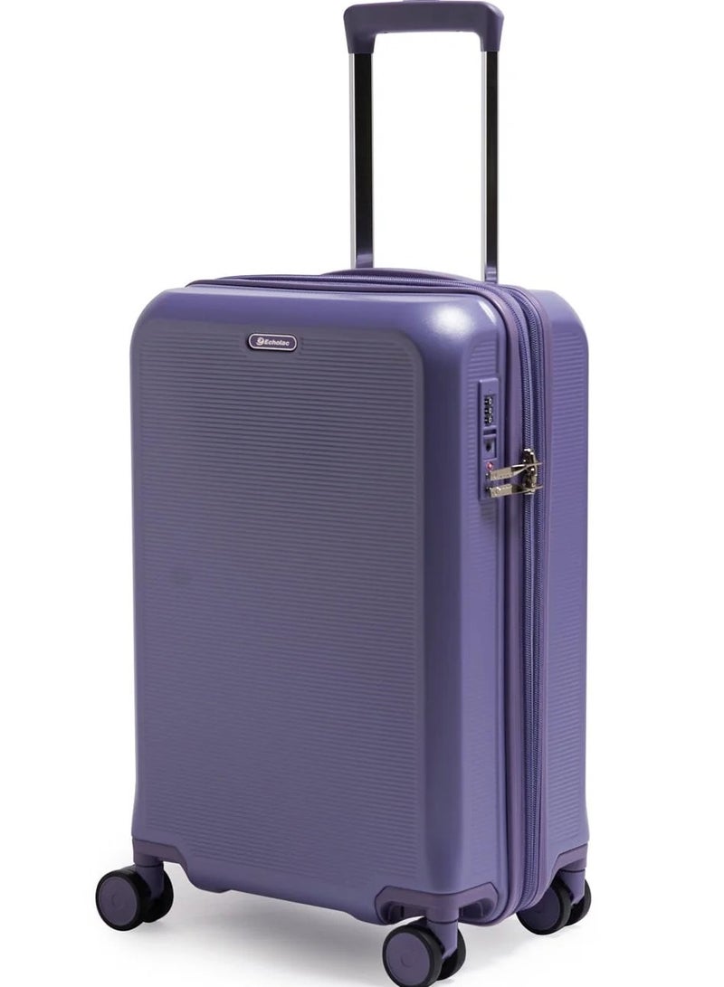 Echolac Sense 56 Cm Hardcase 4-Double Wheeled Expandable Cabin Luggage Trolley - Purple - Image 2