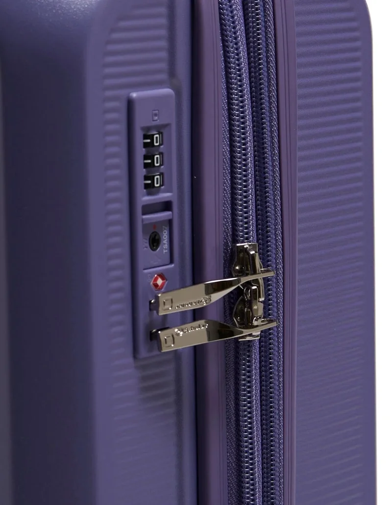 Echolac  Sense 56 Cm Hardcase 4-Double Wheeled Expandable Cabin Luggage Trolley - Purple  | Best Price UAE