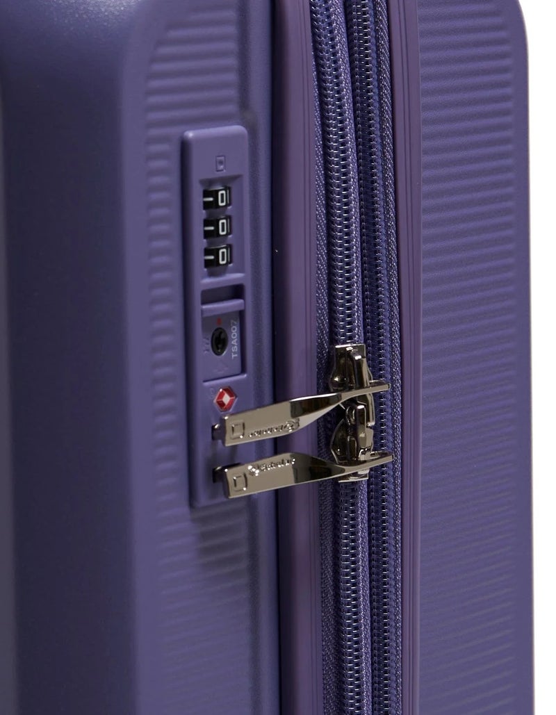 Echolac Sense 56 Cm Hardcase 4-Double Wheeled Expandable Cabin Luggage Trolley - Purple - Image 4