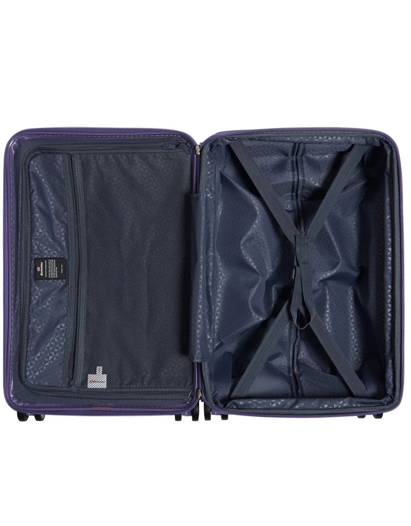Echolac Sense 56 Cm Hardcase 4-Double Wheeled Expandable Cabin Luggage Trolley - Purple - Image 5