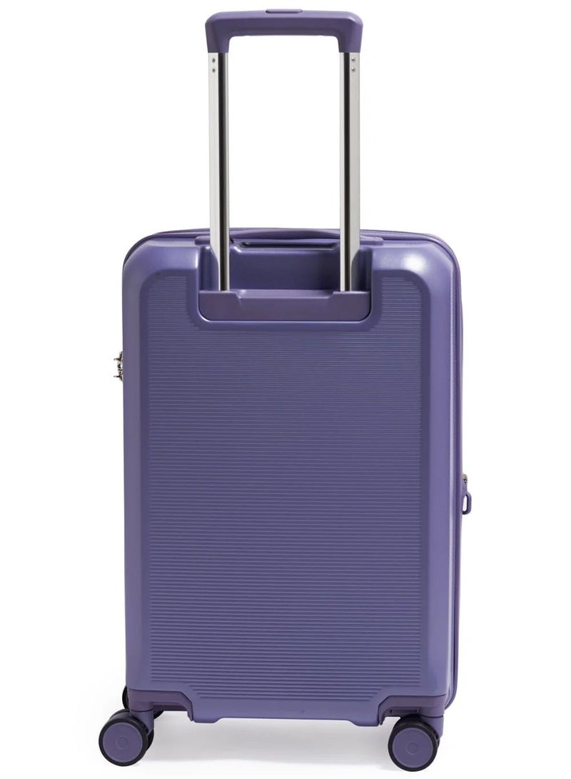 Echolac Sense 56 Cm Hardcase 4-Double Wheeled Expandable Cabin Luggage Trolley - Purple - Image 3