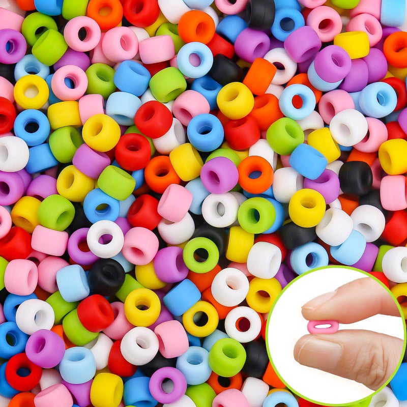 AUREHEN 300PCs Silicone Pony Beads 6 9mm Silicone Kandi Beads for Bracelet Making Mixed Colors Soft Focal Bead for Hair Braiding Pens DIY Crafts Key Chains Decor