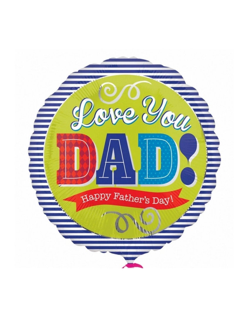 Anagram Dad Blue Stripes Foil Balloon 17in 