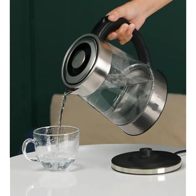 ALIM Electric Kettle Automatic Double Glass 23 L Electric Kettle 12 L Glass Tea Maker Turkish Coffee Maker Stainless Steel Washable Filter  Removable 360 Base Flat Surface - Image 4