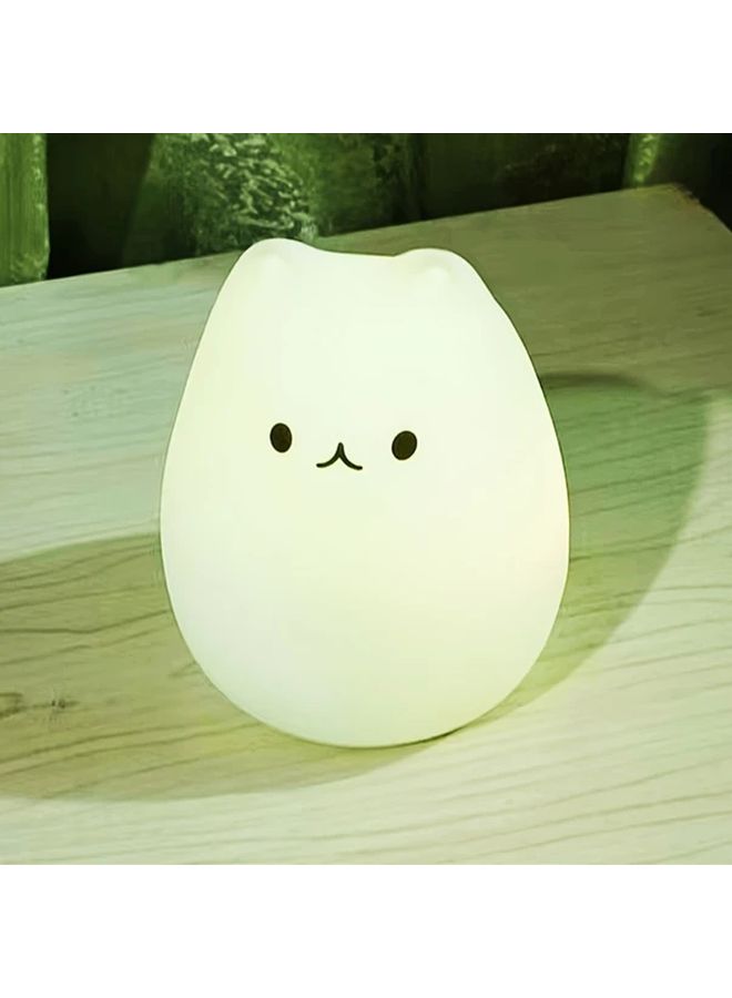 1pc CuddleBuddy Soft Touch Animal Shaped Night Light With 7 Color LED USB Rechargeable Lithium Battery As Indoor Decorative Lamp Safe Low Voltage Operation Civet Cat - Image 5