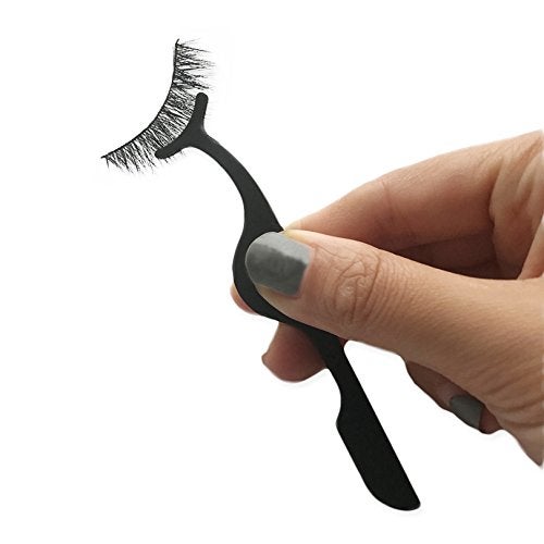 Gugzy Siempre21 Stainless Steel False Eyelashes Extension Applicator Tool Fish Tail Clip Auxiliary Clip Tweezers Nipper Tool 1 Black - Image 3