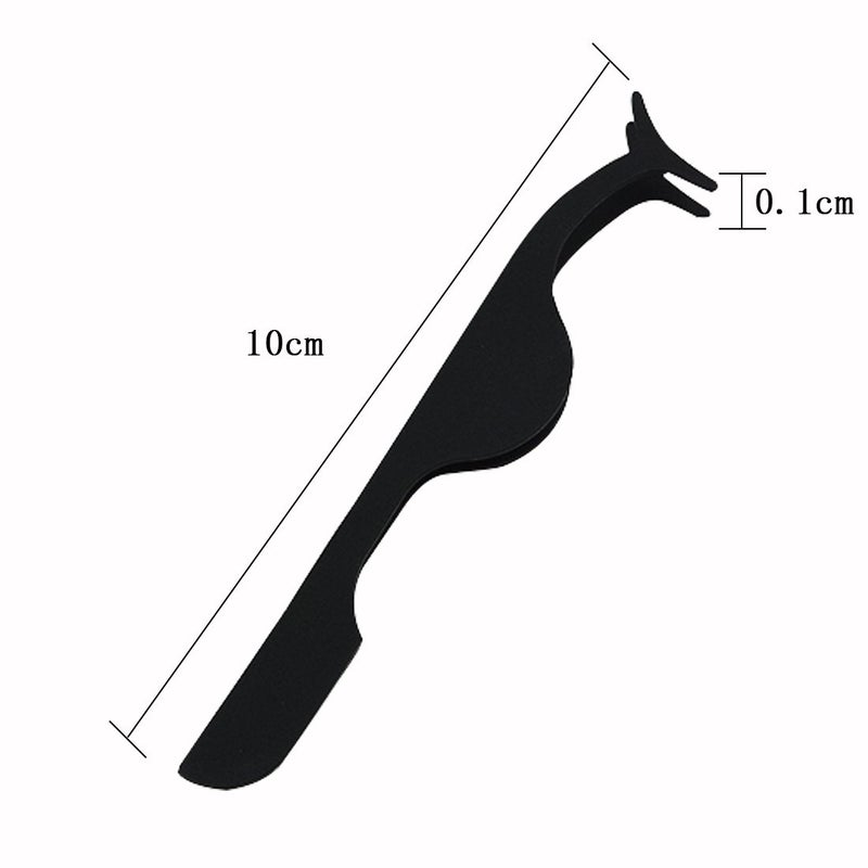 Gugzy Siempre21 Stainless Steel False Eyelashes Extension Applicator Tool Fish Tail Clip Auxiliary Clip Tweezers Nipper Tool 1 Black - Image 2