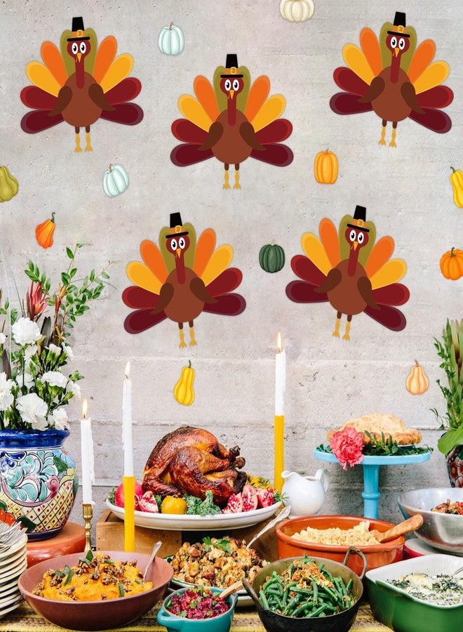 Lucleag 75 PCS Thanksgiving Turkey Bulletin Board Decorations, Turkey DIY Craft Kits for Kids with Glue Points for Thanksgiving Fall Classroom Office Home Bulletin Board Party Decorations - Image 4