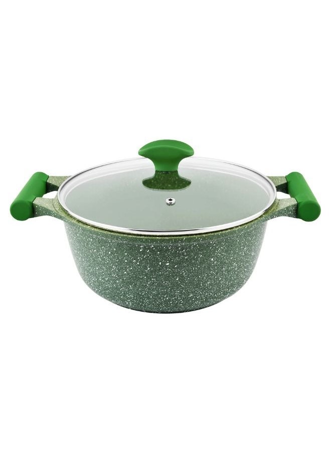 Prestige - Prestige Essentials Granite Non Stick Set Combo | 26cm Fry Pan + 26cm Casserole With Lid |  Induction Cookware Set 3 Pieces - Green - Image 1