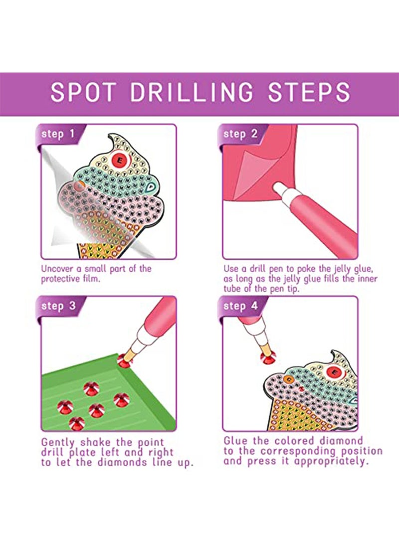 Diamond Painting Kit For Kids with Keychains, Crafts for Girls Ages 6-12, Diamond Art for Kids, Diamond Dot Gem Art Kits for Kids, Kids Arts and Crafts for Kid Ages 6-12, Mermaid Painting Kit  - Image 3