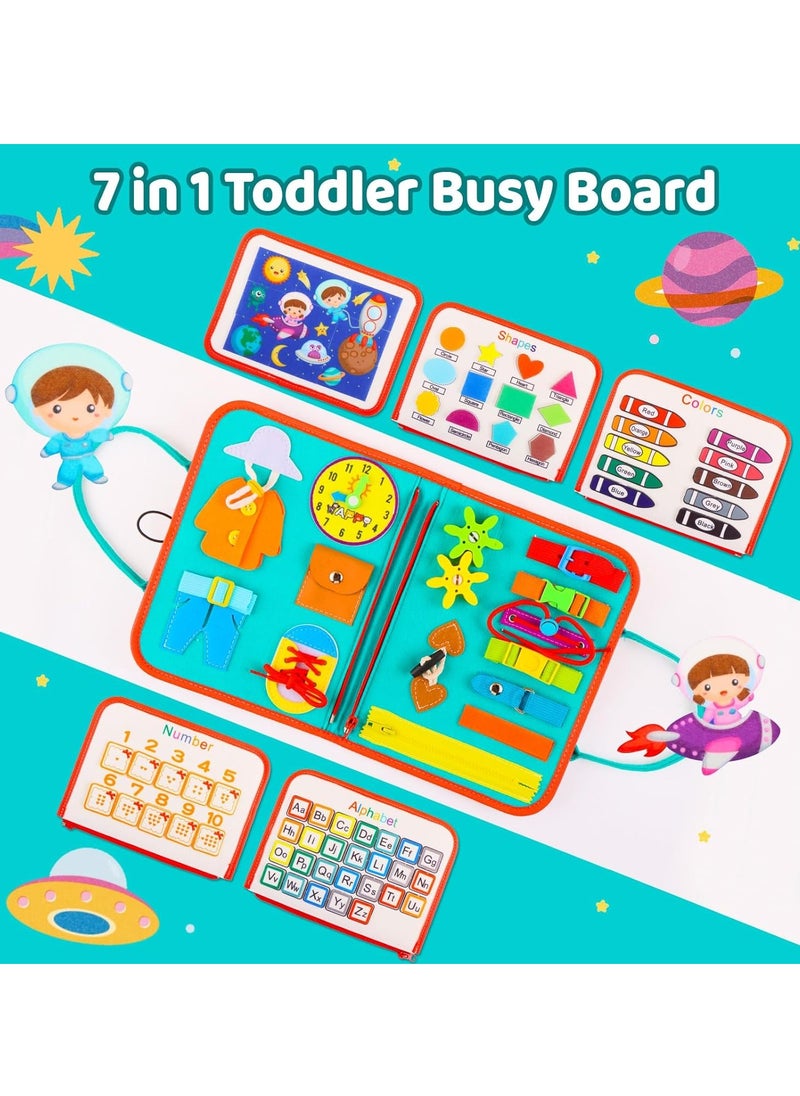 KASTWAVE Toddler Busy Board, Educational Learning Sensory Busy Book, Montessori Sensory Toys, Preschool Learning Activities, Learning Fine Motor Skills, Educational Travel Toys for 1-3 Years Old Boys Girls  - Image 4