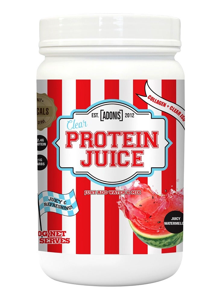 عصير أدونيس كلير بروتين مع الكولاجين وبروتين مصل اللبن النقي - بنكهة البطيخ اللذيذة، 30 حصة | مشروب بروتين خفيف لنمط حياة نشط، ودعم صحة الشعر والبشرة والمفاصل