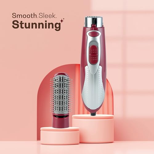 IBELL Hair Straightening Brush for Women | 3-in-1 Hot Air Brush for Styling, Drying & Straightening | Ceramic Bristles, 3 Speed Settings, Smooth Salon Finish | Ideal for Everyday Hair Care, 1-Year Warranty - Image 2