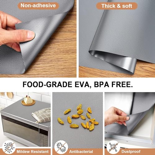 Bulfyss URBANFIX Multipurpose 45cm x 5m Super Strong EVA Anti-Slip Kitchen Mats for Cupboard | Washable Shelf Liners for Kitchen Shelves, Cabinet Placemats | (Diamond Texture, Metallic Grey) - Image 4