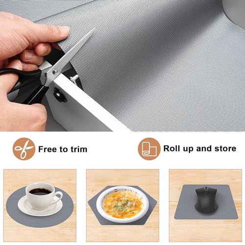Bulfyss URBANFIX Multipurpose 45cm x 5m Super Strong EVA Anti-Slip Kitchen Mats for Cupboard | Washable Shelf Liners for Kitchen Shelves, Cabinet Placemats | (Diamond Texture, Metallic Grey) - Image 2