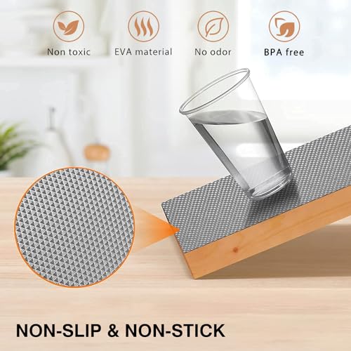 Bulfyss URBANFIX Multipurpose 45cm x 5m Super Strong EVA Anti-Slip Kitchen Mats for Cupboard | Washable Shelf Liners for Kitchen Shelves, Cabinet Placemats | (Diamond Texture, Metallic Grey) - Image 5