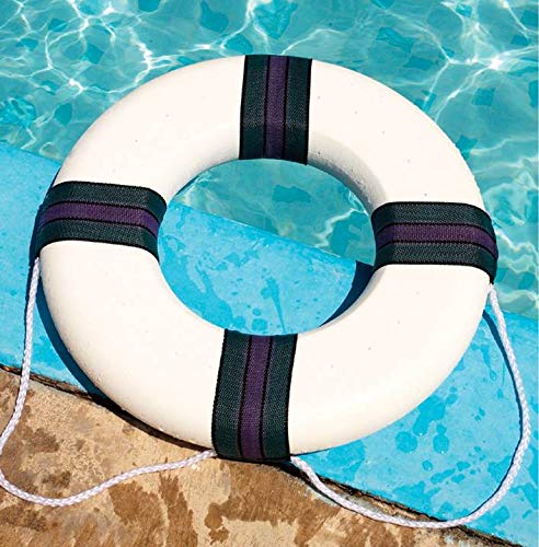 SWIMLINE HYDROTOOLS Life Savor Preserver Ring Buoy |Soft Foam Life Preserver Ring | 18" Diameter | Dual-Use Life Savor Ring Decoration | Includes Life Preserver Surround Rope | Lightweight & Durable - Image 2