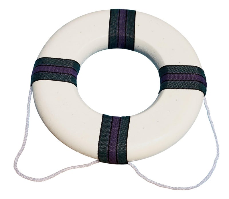 SWIMLINE HYDROTOOLS Life Savor Preserver Ring Buoy |Soft Foam Life Preserver Ring | 18" Diameter | Dual-Use Life Savor Ring Decoration | Includes Life Preserver Surround Rope | Lightweight & Durable - Image 1