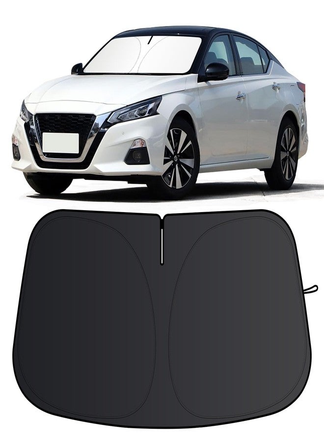 JCRNBU Windshield Sun Shade for Nissan Altima 2019-2025 Foldable Sun Visor Protector for Altima Accessories Sunshade Car Front Window Sunshades Blocks UV Rays - Image 1