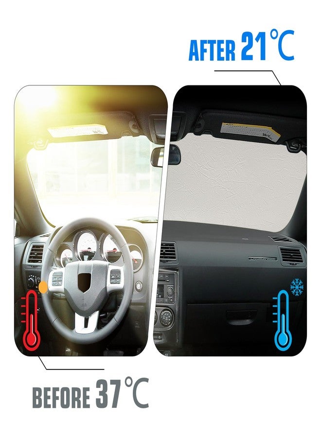 JCRNBU Windshield Sun Shade for Nissan Altima 2019-2025 Foldable Sun Visor Protector for Altima Accessories Sunshade Car Front Window Sunshades Blocks UV Rays - Image 4
