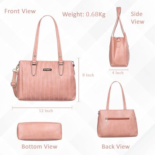 Keywest Women's Couture Satchel Tote Handbag for Women | Ladies purse | Stylish Shoulder Bag | Gift For Woman | Pink - Image 3