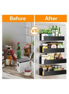KASTWAVE Magnetic Spice Racks for Kitchen Organization - 2 Pack Seasoning Storage Organizers, Perfect Seasoning Storage Organizer, Spice Organizer Shelf Holder for Kitchen Organization and Storage  - Image 5