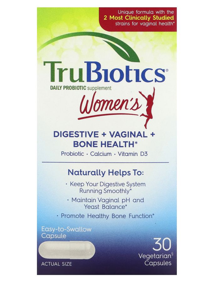 TruBiotics Women's Digestive + Vaginal + Bone Health  30 Vegetarian Capsules