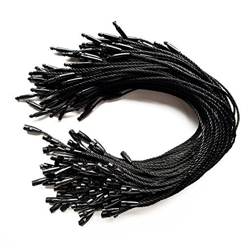 LGEGE 1000 pcs 7.5-inch Black Hang Tag Nylon String Snap Lock Pin Loop Fasteners Hook Ties - Image 1