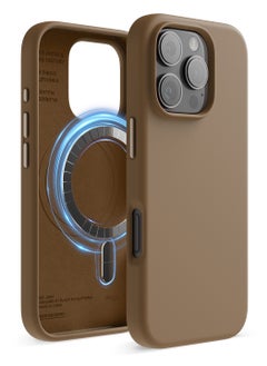 Elago Magnetic Liquid Silicone for iPhone 16 Pro MAX Case Cover Compatible with MagSafe Shockproof - Brown  - Image 1