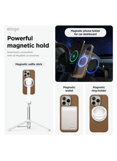 Elago Magnetic Liquid Silicone for iPhone 16 Pro MAX Case Cover Compatible with MagSafe Shockproof - Brown  - Image 2