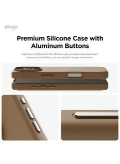 Elago Magnetic Liquid Silicone for iPhone 16 Pro MAX Case Cover Compatible with MagSafe Shockproof - Brown  - Image 4