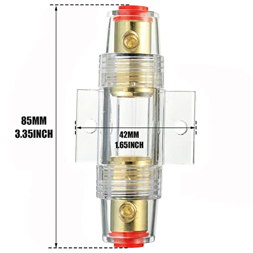 BOJACK حامل فيوز AGU 80A مع فيوزات AGU 80 أمبير لسيارات الصوت، الإنذار، المكبرات، الضواغط، حوامل فيوزات مائية (80A) - Image 5