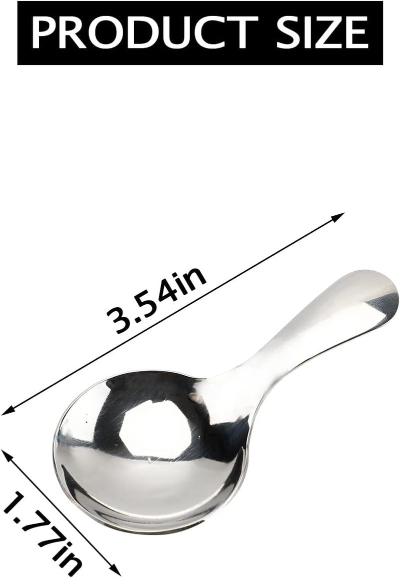 EWUHRY 6 Piece Small Spoons for Condiments - 304 Stainless Steel Spice Spoons Small Canister Scoops Jar Spoons for Honey Candy, Coffee, Tea, Salt, Jam, and Mustard - Ice Cream Dessert Spoon - Image 2