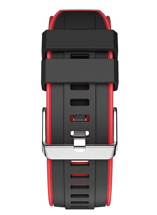 Beauenty Silicone Bracelet, Replacement Band for Huawei Watch GT2, GT3, GT4, Samsung Watch 3, S3 S4, Active2, Honor Magic2, Universal Two Color Watchbands, Black/Red, 46mm - Image 2