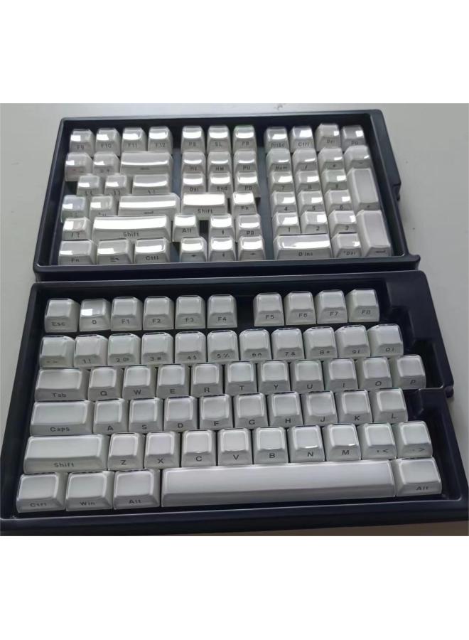 XVX "Crystal Jelly" Series Two-color Molding PC Crystal Side Engraved 113 Keys With Ergonomic Key Caps-Color:Keycap-two-color Opaque-oem-crystal-side Engraving-white-113  - Image 1