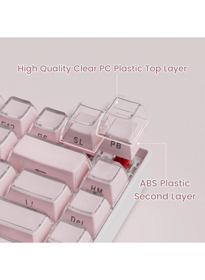 XVX "Crystal Jelly" Series Two-color Molding PC Crystal Side Engraved 113 Keys With Ergonomic Key Caps-Color:Keycap-two-color Opaque-oem-crystal-side Engraving-white-113  - Image 4