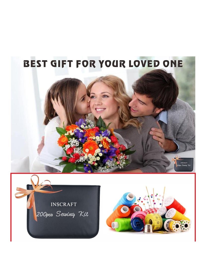 SYOSI Sewing Kit with Case, 200 Premium Sewing Supplies, 41 XL Thread Spools, Mending and Sewing Needles, Scissors, Tape Measure, Suitable for Traveller, Adults, Kids, Beginner, Emergency, DIY and Home by - Image 5