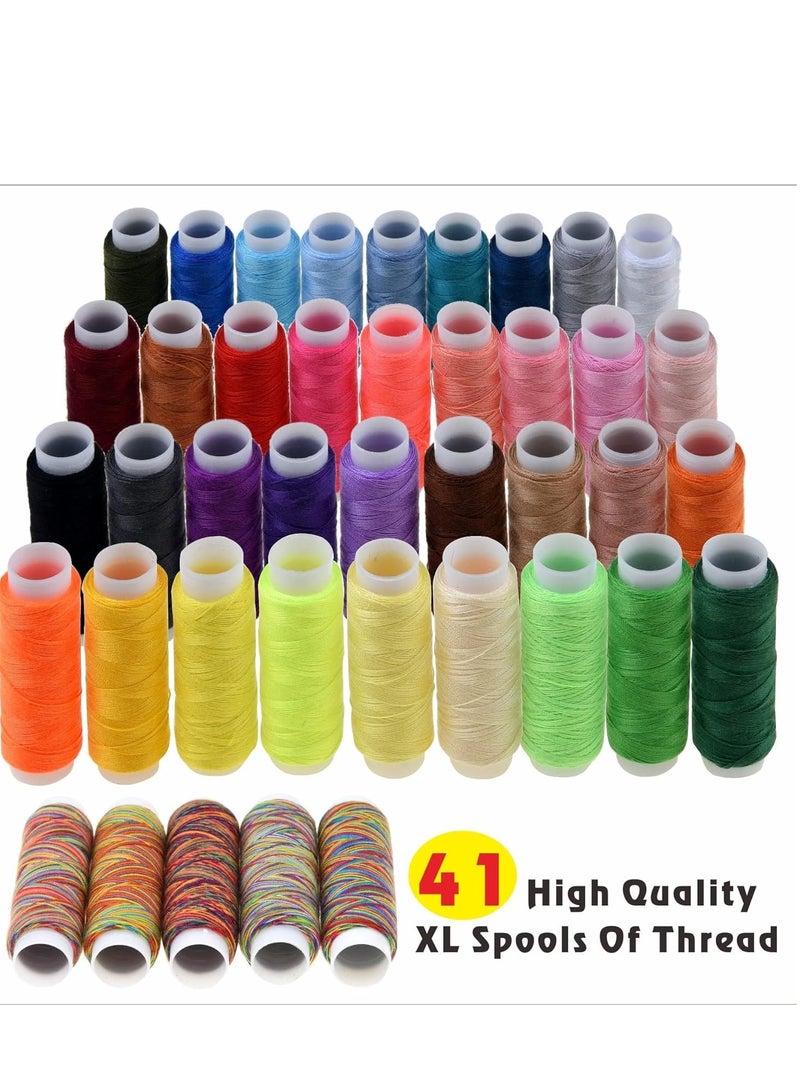 SYOSI Sewing Kit with Case, 200 Premium Sewing Supplies, 41 XL Thread Spools, Mending and Sewing Needles, Scissors, Tape Measure, Suitable for Traveller, Adults, Kids, Beginner, Emergency, DIY and Home by - Image 4