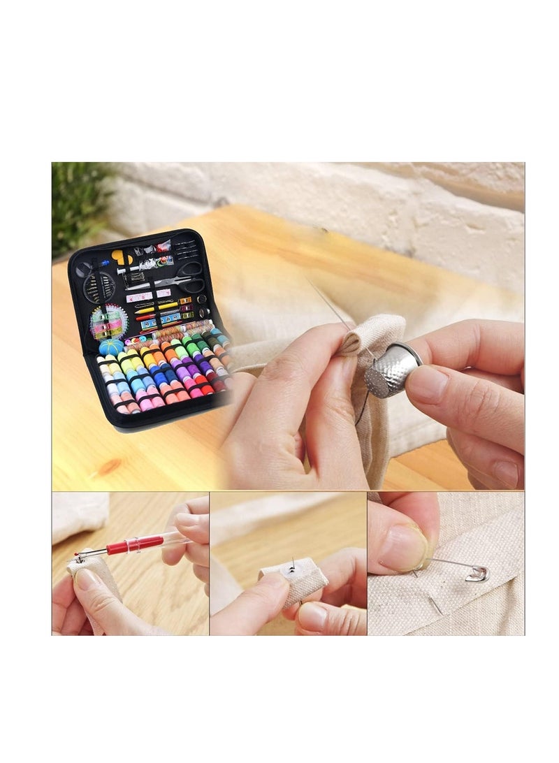 SYOSI Sewing Kit with Case, 200 Premium Sewing Supplies, 41 XL Thread Spools, Mending and Sewing Needles, Scissors, Tape Measure, Suitable for Traveller, Adults, Kids, Beginner, Emergency, DIY and Home by - Image 3