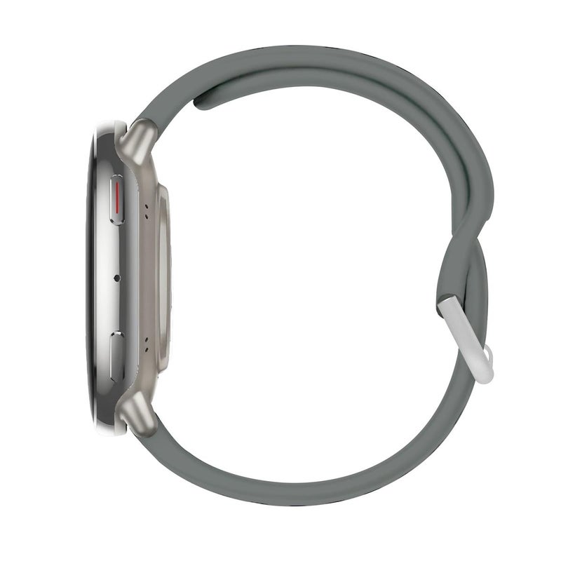 For Amazfit Active 2 Silver Buckle Silicone Sport Watch Band(Space Grey) - Image 3