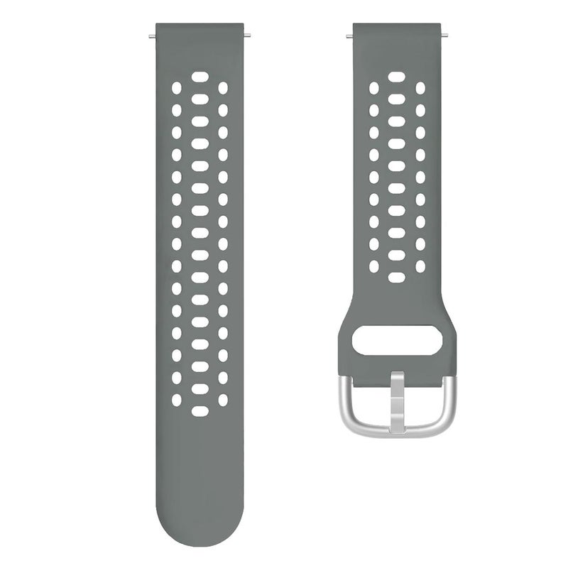 For Amazfit Active 2 Silver Buckle Silicone Sport Watch Band(Space Grey) - Image 4