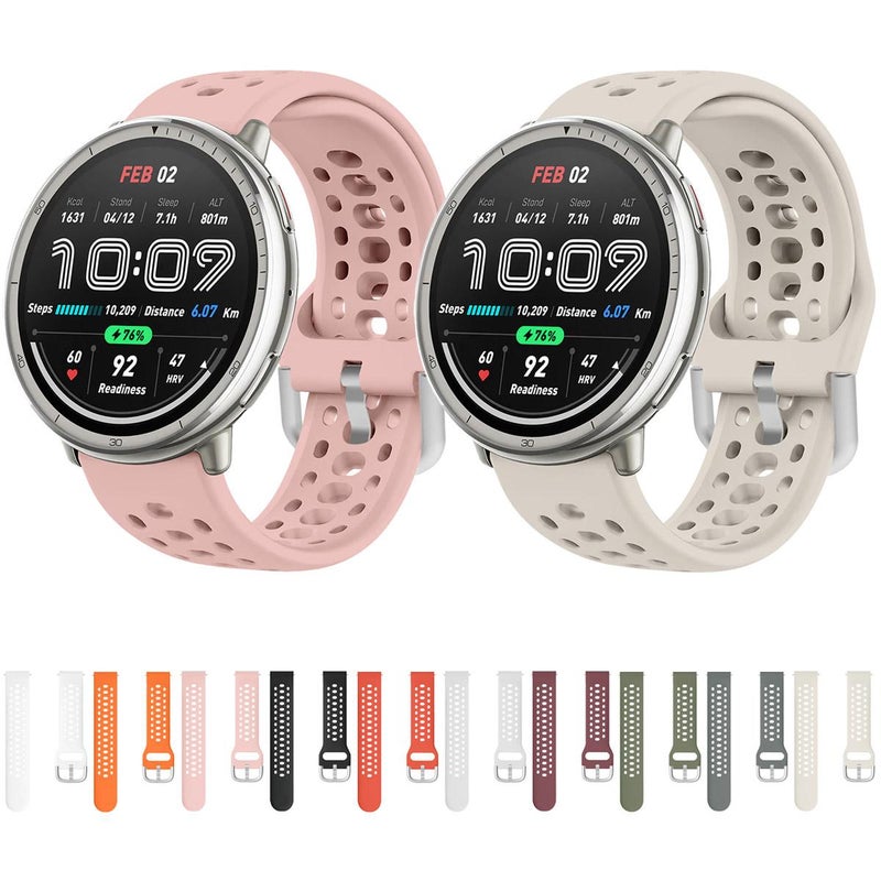 For Amazfit Active 2 Silver Buckle Silicone Sport Watch Band(Space Grey) - Image 5