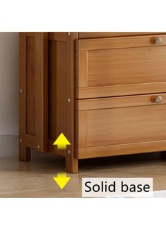 Kutis 1-Piece Standing Cloth Rack Clothes Organizer Storage Rack Shelf Hat And Coat Hanger Rack Bamboo/Fiberboard Brown 80x30x138 cm  - Image 5
